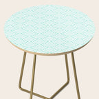 Seafoam Blue Japanese wave pattern Side Table Gallery Image 2
