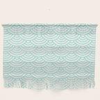Seafoam Blue Japanese wave pattern Wall Hanging Gallery Image 1