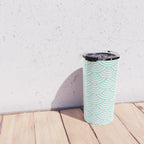 Seafoam Blue Japanese wave pattern Travel Mug Gallery Image 4