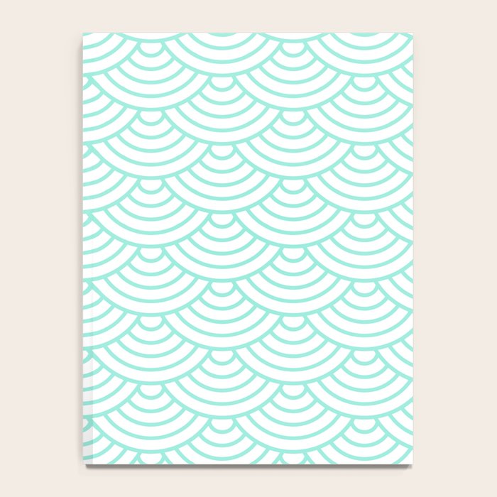 Seafoam Blue Japanese wave pattern Notebook Gallery Image 4