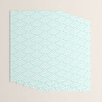 Seafoam Blue Japanese wave pattern Wrapping Paper Gallery Image 3