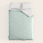 Seafoam Blue Japanese wave pattern Comforter Gallery Image 6