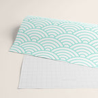Seafoam Blue Japanese wave pattern Wrapping Paper Gallery Image 2