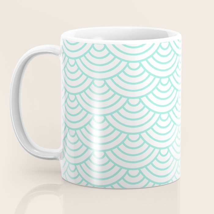 Seafoam Blue Japanese wave pattern Coffee Mug Gallery Image 3