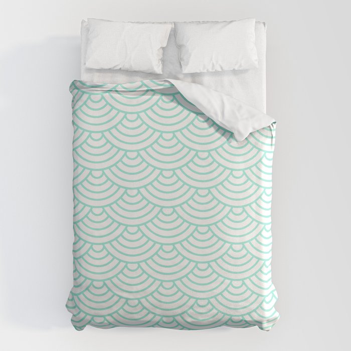 Seafoam Blue Japanese wave pattern Duvet Cover Gallery Image 6