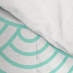 Seafoam Blue Japanese wave pattern Comforter Gallery Image 4