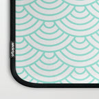 Seafoam Blue Japanese wave pattern Laptop Sleeve Gallery Image 3