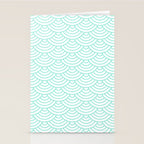 Seafoam Blue Japanese wave pattern Stationery Card Gallery Image 2