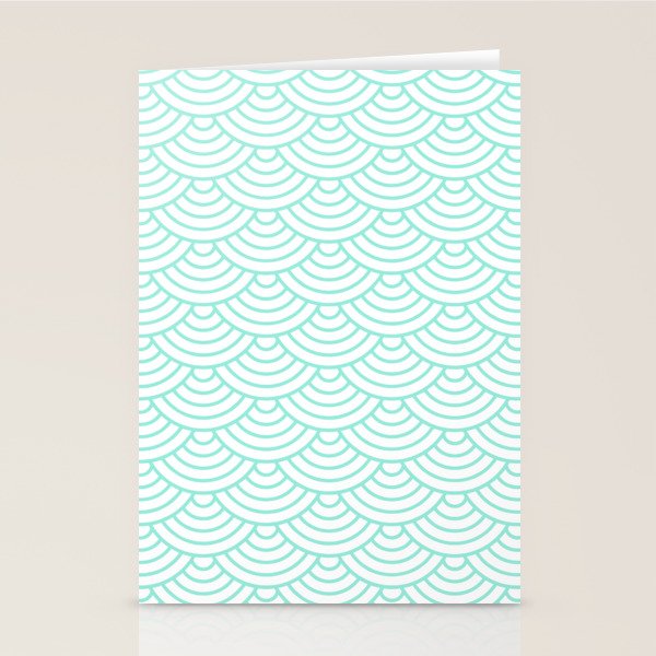 Seafoam Blue Japanese wave pattern Stationery Card Gallery Image 2