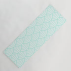 Seafoam Blue Japanese wave pattern Yoga Mat Gallery Image 1