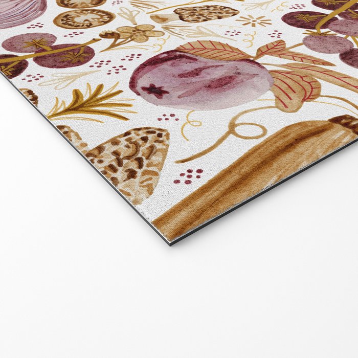 Garden Vegetables & Fresh Fruit in Ochre & Burgundy Welcome Mat Gallery Image 2