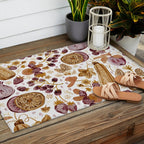 Garden Vegetables & Fresh Fruit in Ochre & Burgundy Outdoor Rug Gallery Image 2