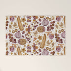 Garden Vegetables & Fresh Fruit in Ochre & Burgundy Welcome Mat Gallery Image 1