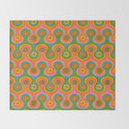 Groovy 60s Midcentury Modern Flower Pattern Throw Blanket Gallery Image 2