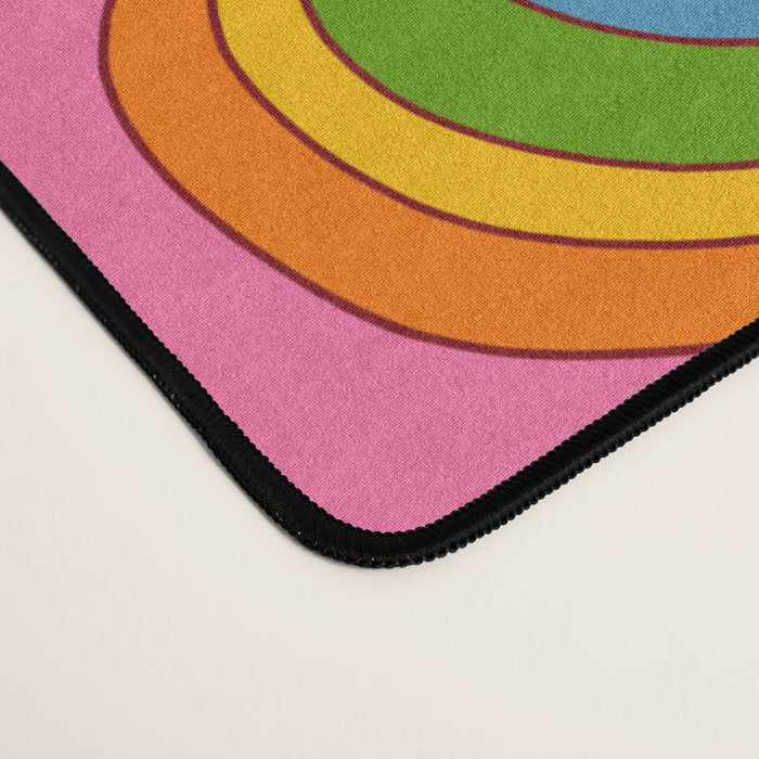 Groovy 60s Midcentury Modern Flower Pattern Desk Mat Gallery Image 4