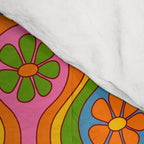 Groovy 60s Midcentury Modern Flower Pattern Comforter Gallery Image 4