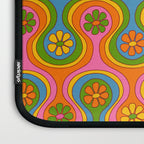 Groovy 60s Midcentury Modern Flower Pattern Laptop Sleeve Gallery Image 3