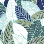 Leaf wall // navy blue pine and sage green leaves mint lines Coffee Mug Gallery Image 2