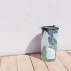 Leaf wall // navy blue pine and sage green leaves mint lines Travel Mug Gallery Image 4