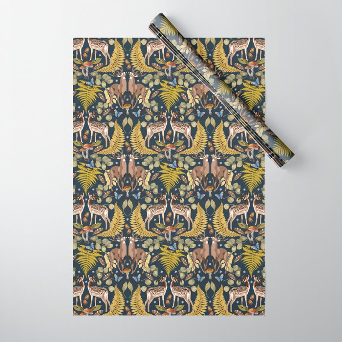 Deer Reflection at Night A Wrapping Paper Gallery Image 1