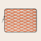 Mid Century Modern Minimalist Fish Pattern in Orange and White Laptop Sleeve Gallery Image 1