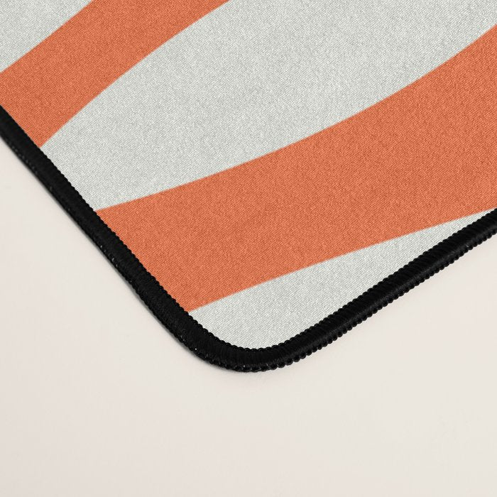 Mid Century Modern Minimalist Fish Pattern in Orange and White Desk Mat Gallery Image 4
