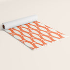 Mid Century Modern Minimalist Fish Pattern in Orange and White Yoga Mat Gallery Image 2