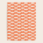 Mid Century Modern Minimalist Fish Pattern in Orange and White Poster Gallery Image 4