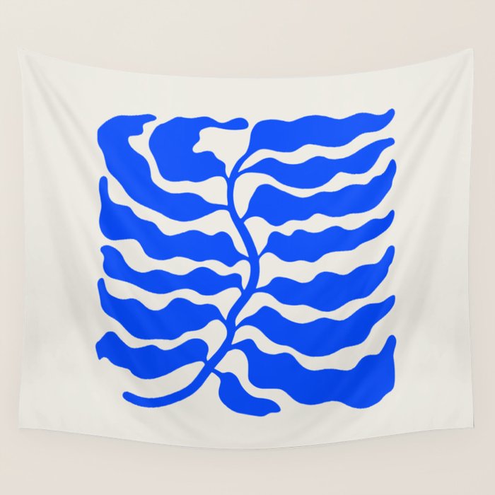 Wild Ferns: Ultramarine Blue Edition Wall Tapestry Gallery Image 4