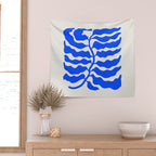 Wild Ferns: Ultramarine Blue Edition Wall Tapestry Gallery Image 2