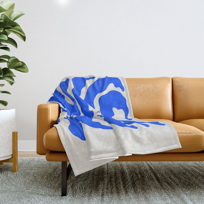 Wild Ferns: Ultramarine Blue Edition Throw Blanket Gallery Image 1