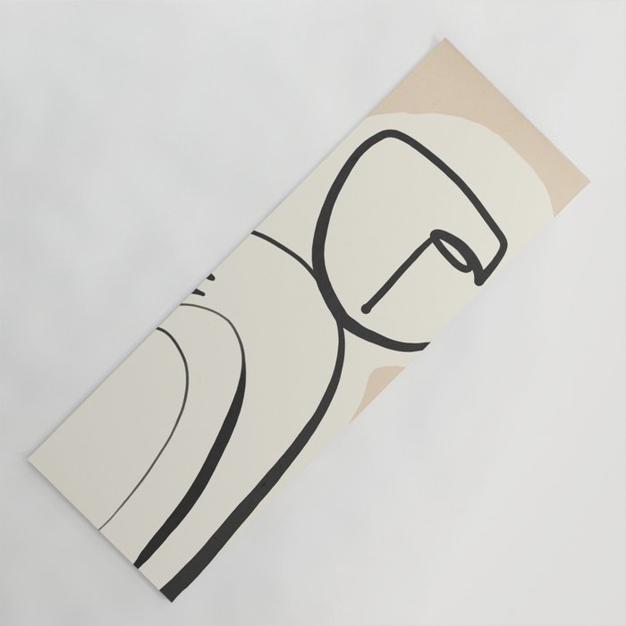 Lady Portrait Abstract Minimal  Line Art 3 Yoga Mat Gallery Image 1