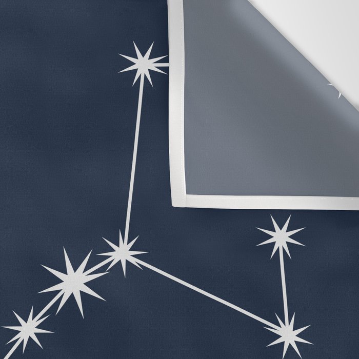 Scorpio Zodiac Star Constellation Line Art Dark Blue Wall Tapestry Gallery Image 3