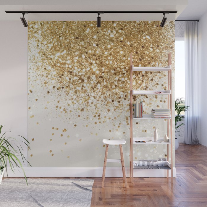 Sparkling Gold Glitter Glam #2 (Faux Glitter) #shiny #decor #art #society6 Wall Mural Gallery Image 1