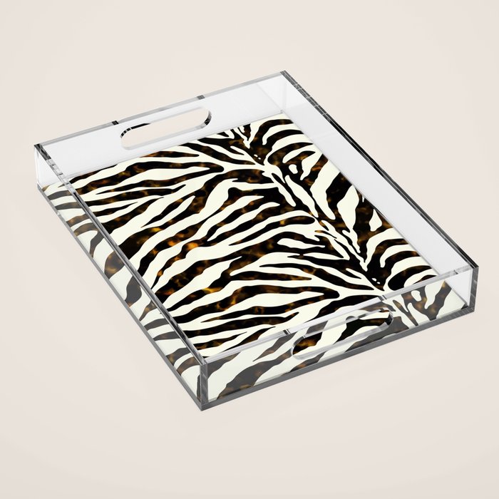 Tortoiseshell Zebra Acrylic Tray Gallery Image 1