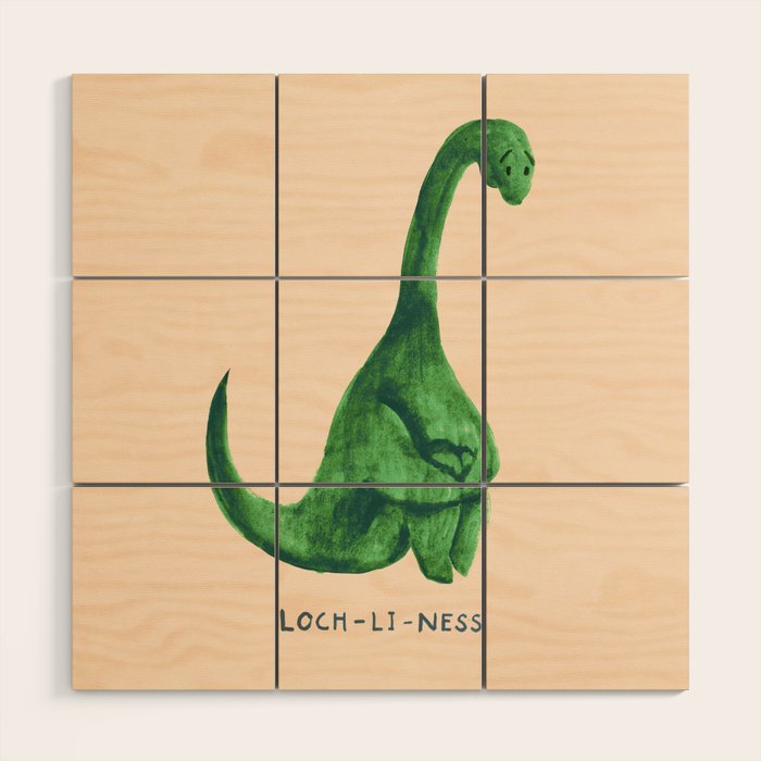 Lonely loch ness monster (loch-li-ness) Wood Wall Art Gallery Image 1