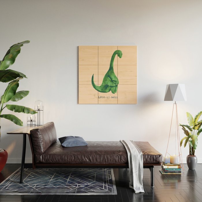 Lonely loch ness monster (loch-li-ness) Wood Wall Art Gallery Image 2