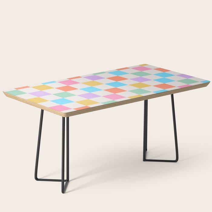 Pastel Checkered Pattern Coffee Table Gallery Image 1
