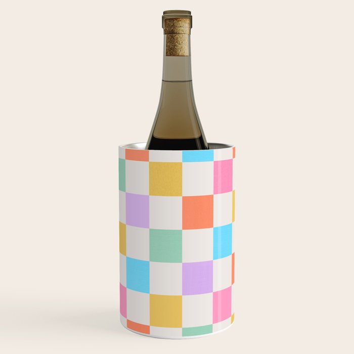 Pastel Checkered Pattern Wine Chiller Gallery Image 2