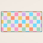 Pastel Checkered Pattern Desk Mat Gallery Image 3