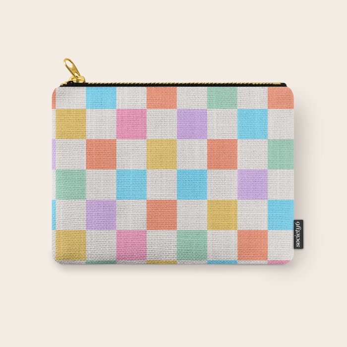 Pastel Checkered Pattern Carry All Pouch Gallery Image 1