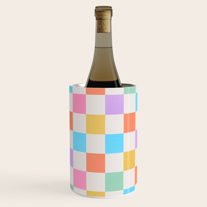Pastel Checkered Pattern Wine Chiller Gallery Image 1