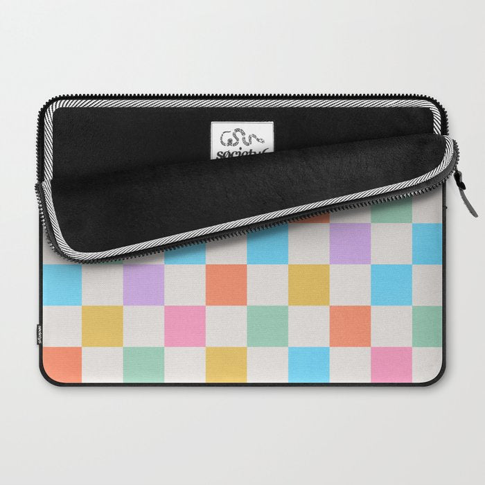 Pastel Checkered Pattern Laptop Sleeve Gallery Image 2