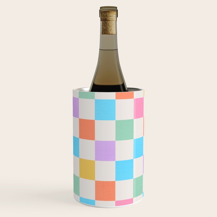 Pastel Checkered Pattern Wine Chiller Gallery Image 3