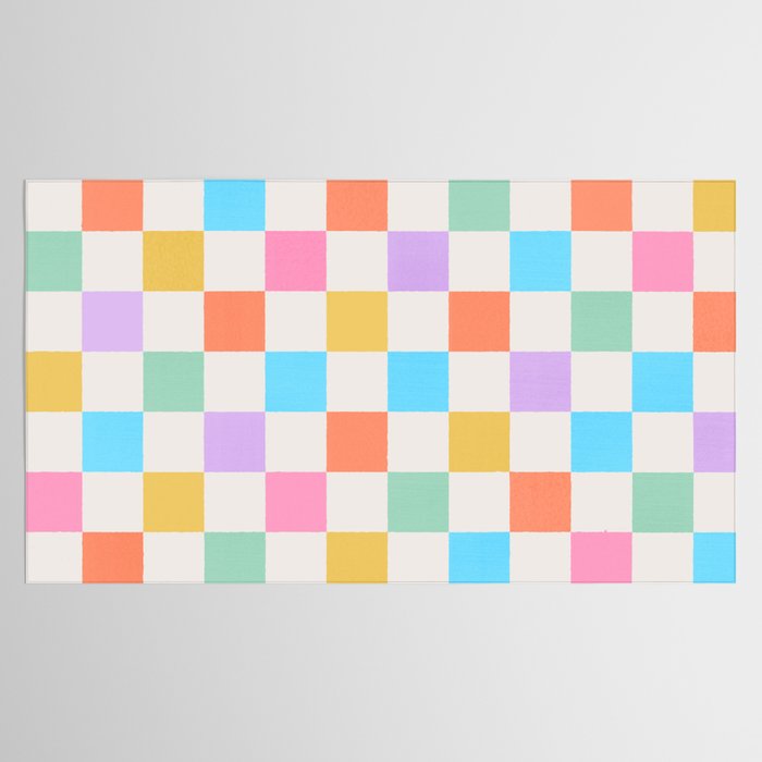 Pastel Checkered Pattern Tablecloth Gallery Image 2