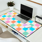 Pastel Checkered Pattern Desk Mat Gallery Image 2
