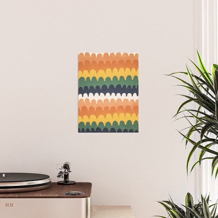 Wavy Doodles Pattern Poster Gallery Image 2
