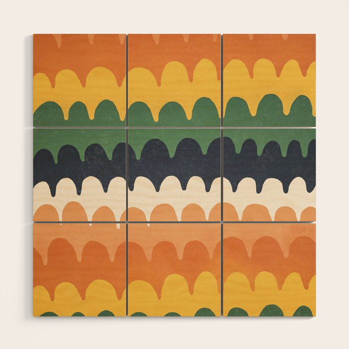 Wavy Doodles Pattern Wood Wall Art Gallery Image 1