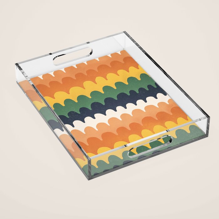 Wavy Doodles Pattern Acrylic Tray Gallery Image 1