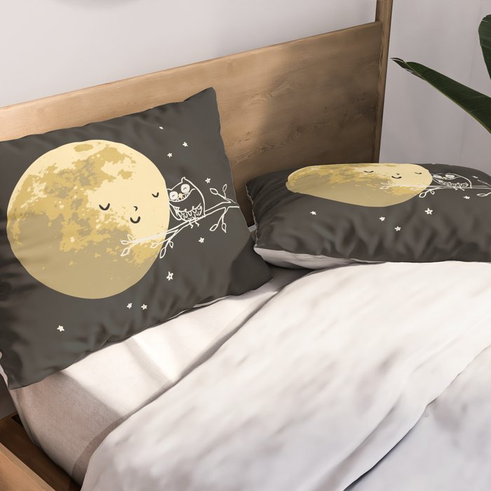 Owl and Moon Pillow Sham Gallery Image 2